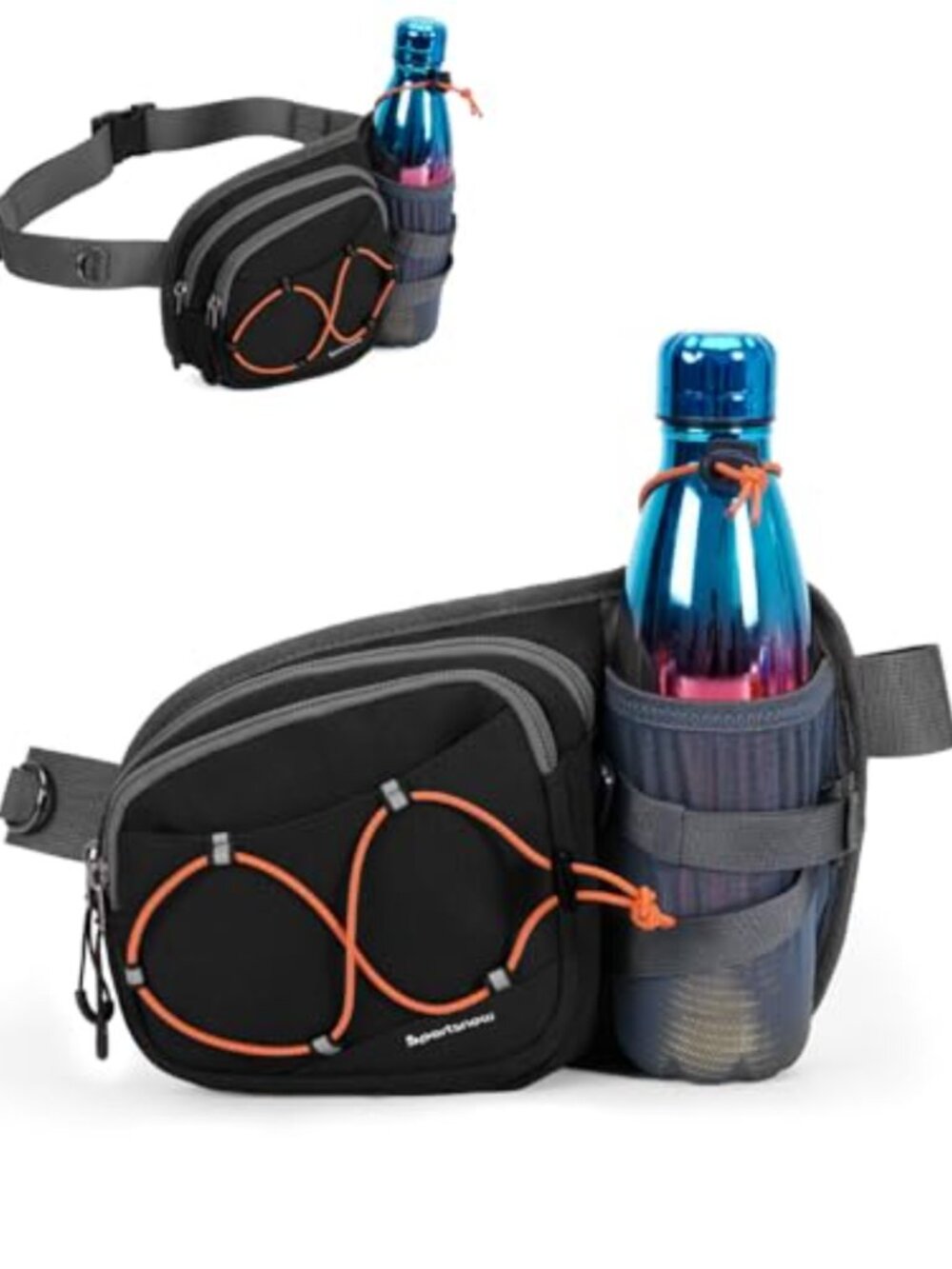 Hydration Fanny Pack Waist Pack with Water Bottle Holder for Running Walking